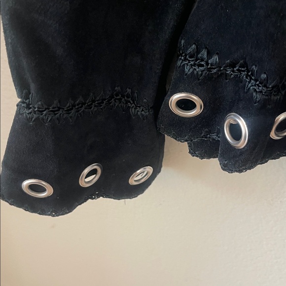 Cache Black Suede Women's Jacket with Eyelet Detailing - Picture 6 of 13
